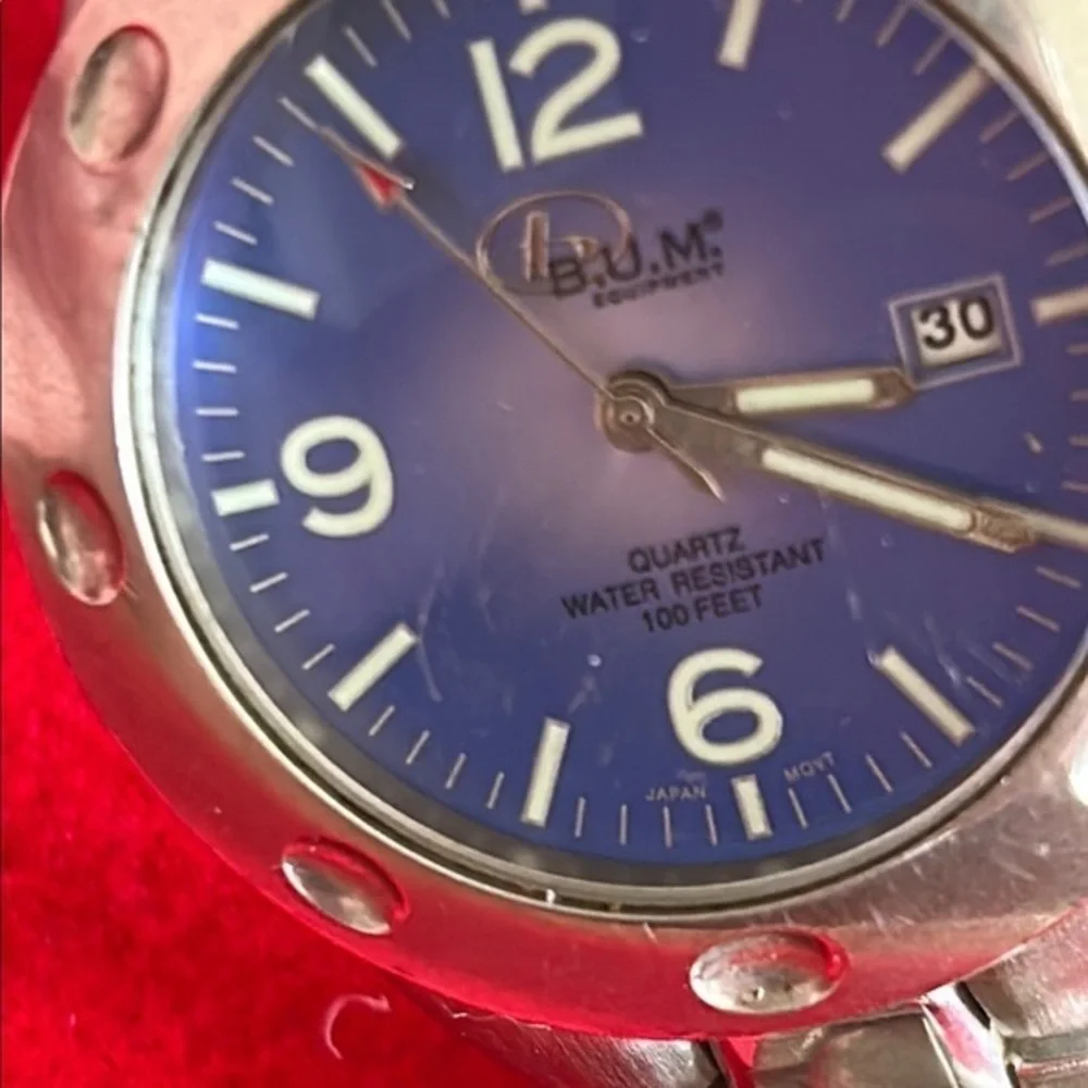 BUM Equipment Blue Dial Silver Men's Watch